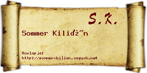 Sommer Kilián névjegykártya